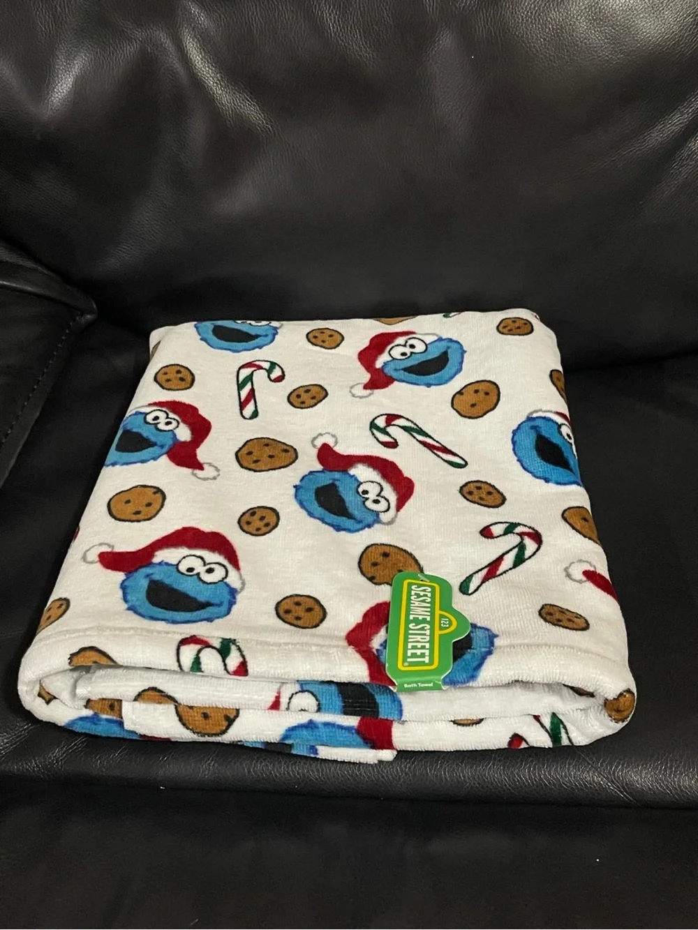 Christmas Sesame Street Cookie Monster Bath Towel